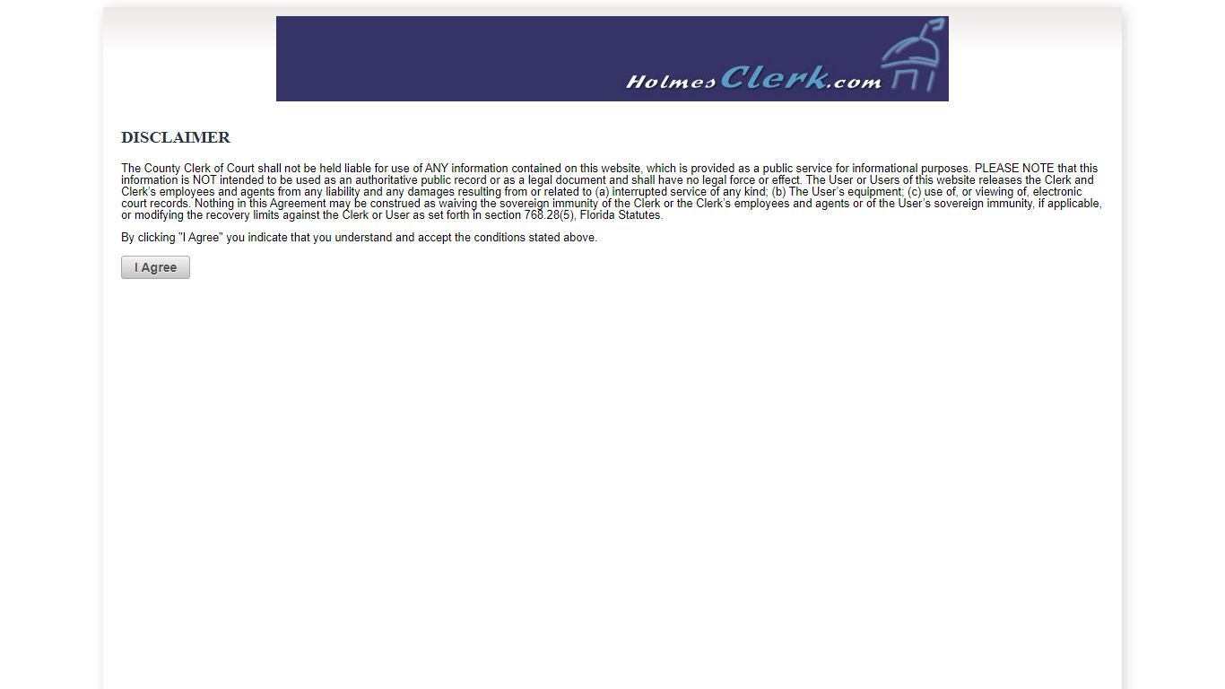 Holmes County OCRS - ONLINE COURT RECORDS SEARCH